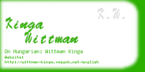 kinga wittman business card